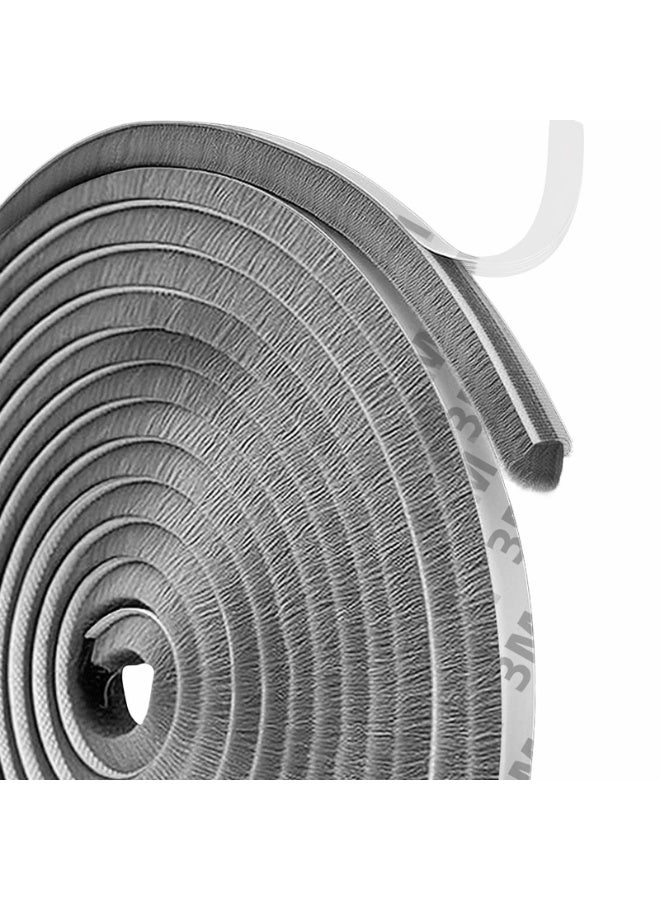 OSHIMA 10M Weather Stripping Door Window Seal Strip, Brush Seal Door Seal Self Adhesive Brush Weather Seal Strip, Draught Excluder for Doors Sealing Strip Brush Weatherstrip 9mm Wide X 9mm Thick - Image 1